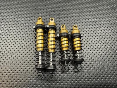 Vintage Kyosho Gold Aluminum Shocks Set of 4 F/R w/ Black Springs