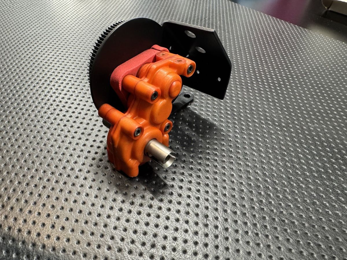 Vintage RC10 Style Orange Transmission Gearbox Assembly Used photo 3