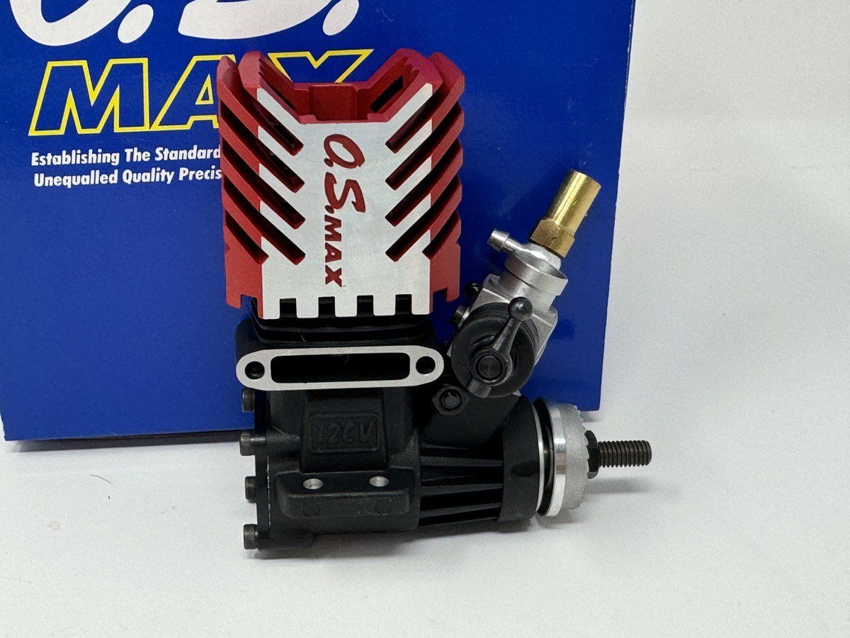 Vintage O.S. MAX 12CV Red/Gray Nitro Engine 11243 New in Box RC10GT photo 4